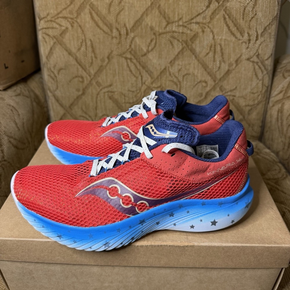 Saucony Kinvara 14 Liberty Running Shoes Women's 11 Red White Blue USA American